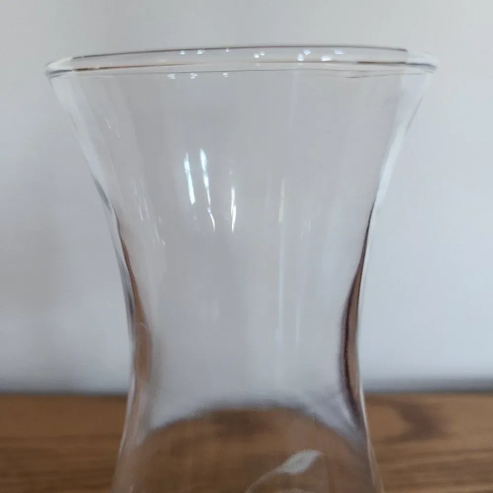 Pasabahce Floral Etched Glass Vase  |  Made in Turkey  |  Beautiful!